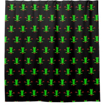 Cartoon Zen Tree Frog Shower Curtain by PugWiggles at Zazzle