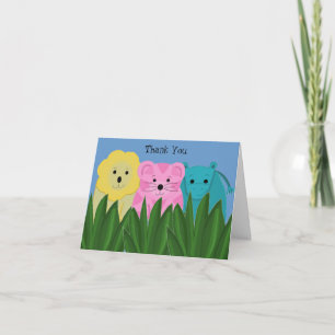 Cartoon Zoo Animal Thank You Card