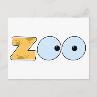 Cartoon ZOO Text Postcard