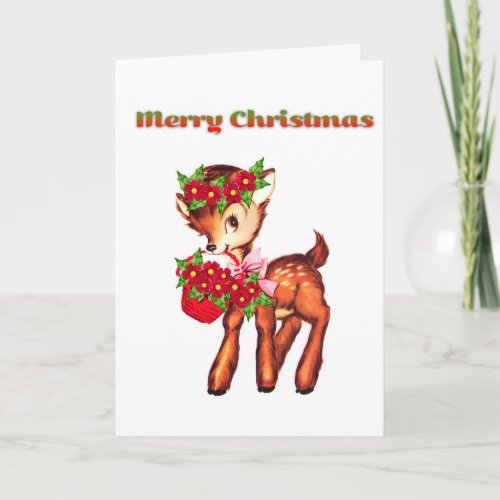 Cartooned Christmas Deer Card
