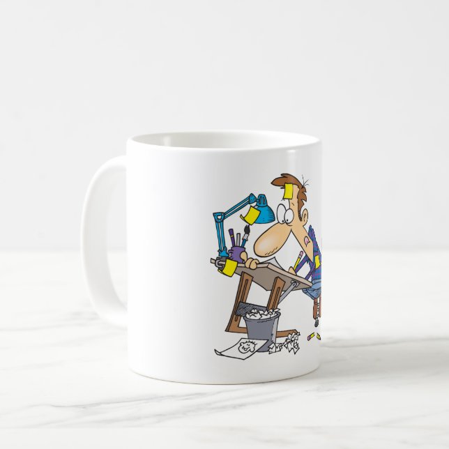 Cartoonist At Work Coffee Mug (Front Left)