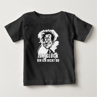 Cartoonkunst mit „Zum Glück…“-Zitat Baby T-Shirt