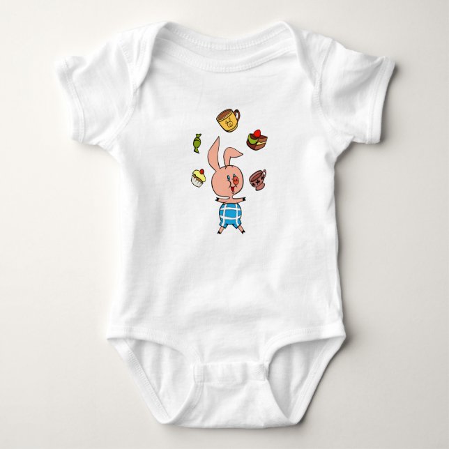 Cartoons piglet baby bodysuit (Front)