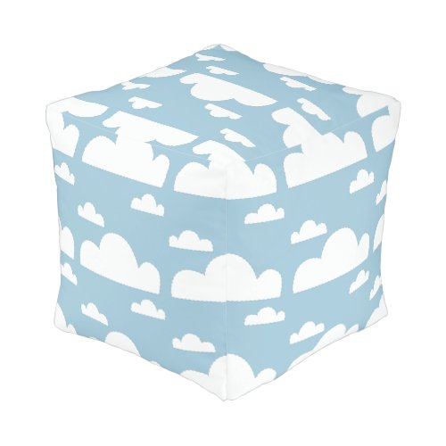 Cartoony Dotted Lines Clouds Custom Pouf