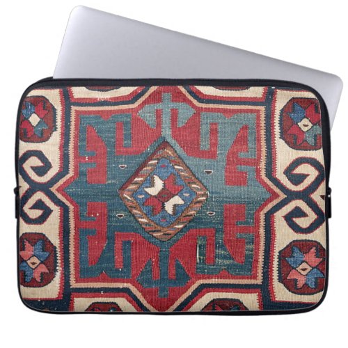 Cartouche Star II 19th Century Colorful Red Blue Laptop Sleeve