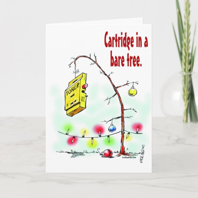 Cartridge in a Bare Tree Holiday Card (Front)