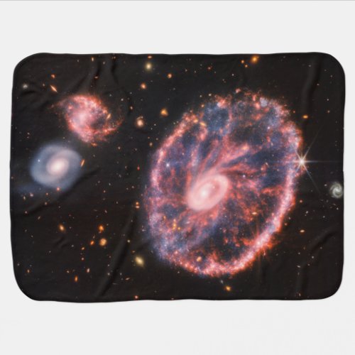 Cartwheel Galaxy James Webb Space Telescope Baby Blanket