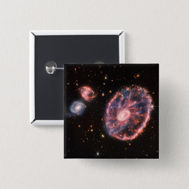 Cartwheel Galaxy, James Webb Space Telescope Button (Front & Back)