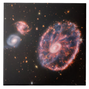Cartwheel Galaxy, James Webb Space Telescope Ceramic Tile
