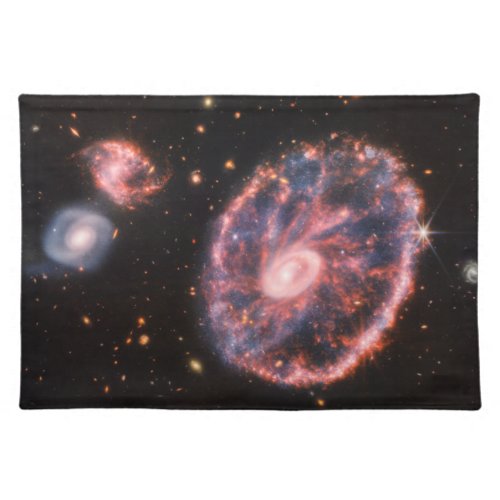 Cartwheel Galaxy James Webb Space Telescope Cloth Placemat