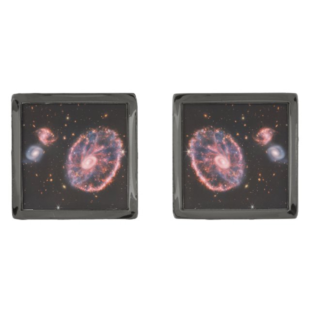 Cartwheel Galaxy, James Webb Space Telescope Cufflinks (Front)