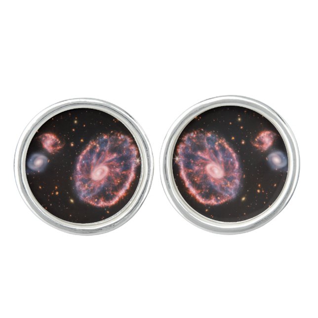 Cartwheel Galaxy, James Webb Space Telescope Cufflinks (Front)