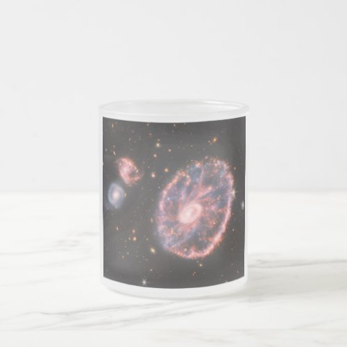 Cartwheel Galaxy James Webb Space Telescope Frosted Glass Coffee Mug