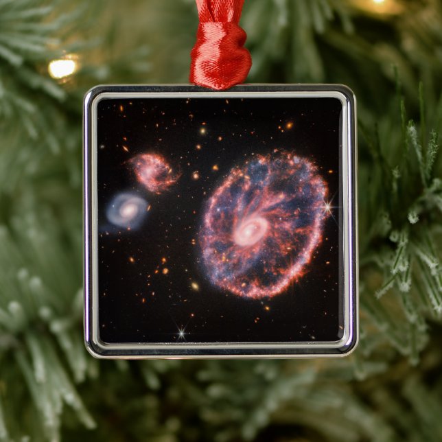 Cartwheel Galaxy, James Webb Space Telescope Metal Ornament (Tree)