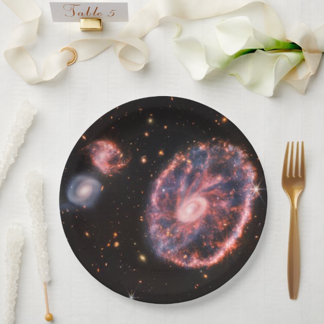 Cartwheel Galaxy, James Webb Space Telescope Paper Plates (Wedding)