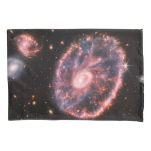 Cartwheel Galaxy, James Webb Space Telescope Pillow Case