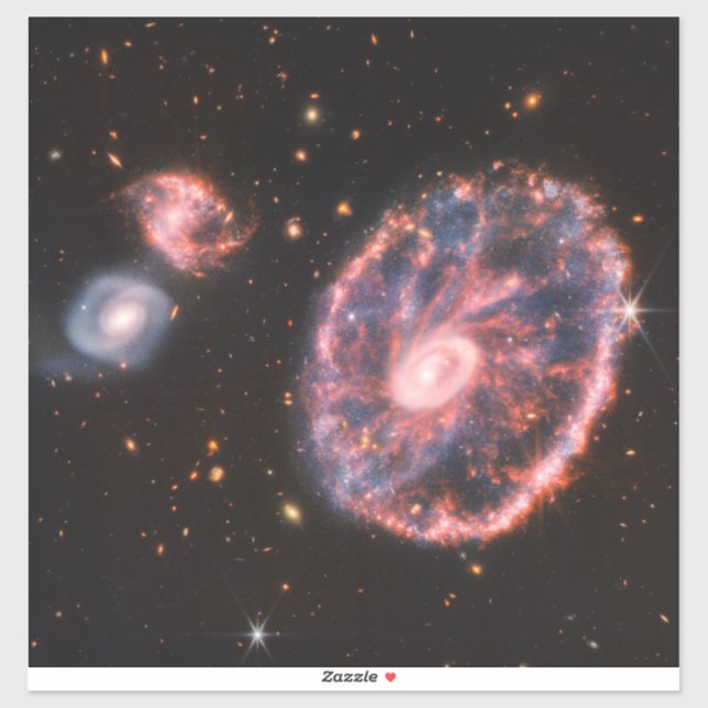 Cartwheel Galaxy, James Webb Space Telescope Sticker (Sheet)
