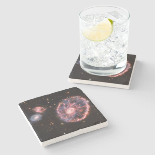 Cartwheel Galaxy James Webb Space Telescope Stone Coaster