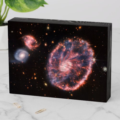 Cartwheel Galaxy James Webb Space Telescope Wooden Box Sign