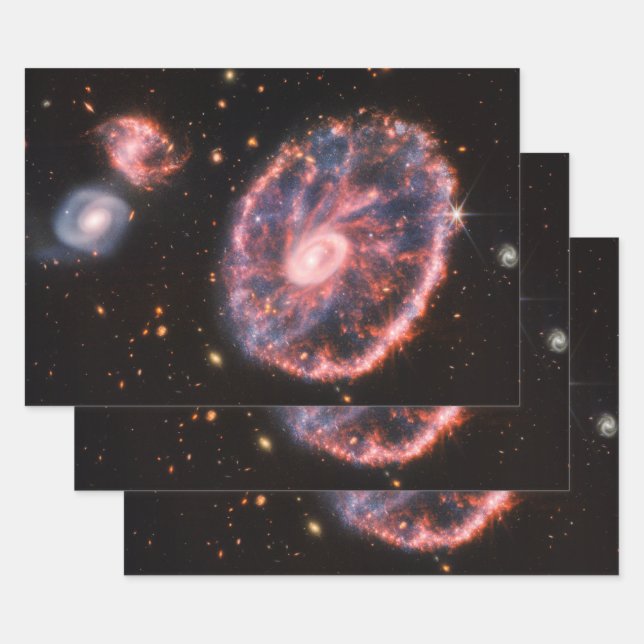 Cartwheel Galaxy, James Webb Space Telescope Wrapping Paper Sheets (Set)