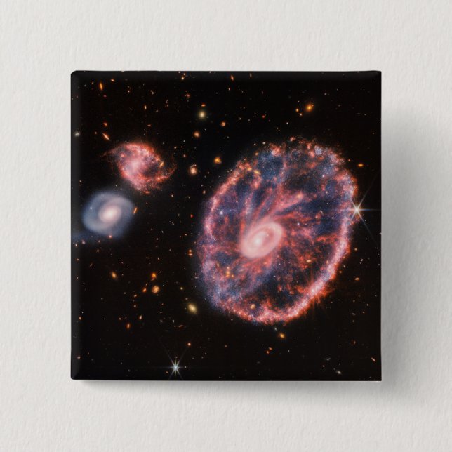 Cartwheel Galaxy JWST James Webb Space Telescope Button (Front)