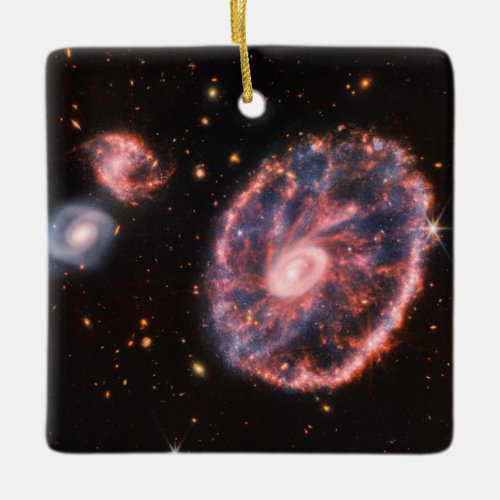 Cartwheel Galaxy JWST James Webb Space Telescope Ceramic Ornament