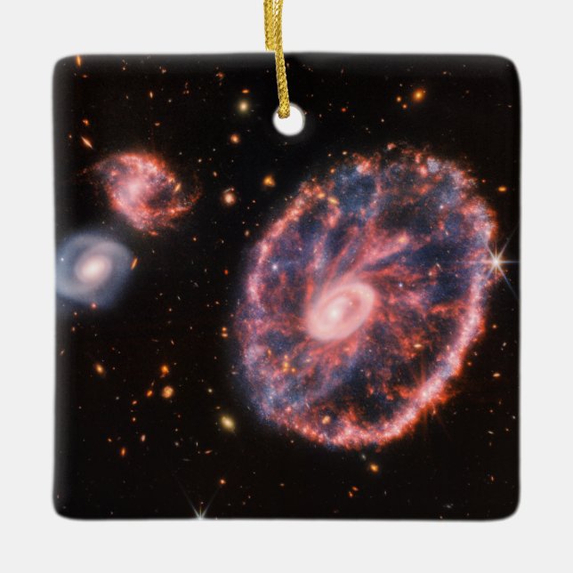 Cartwheel Galaxy JWST James Webb Space Telescope Ceramic Ornament (Front)