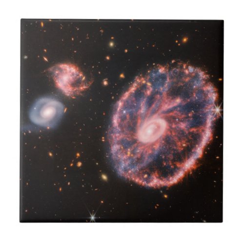 Cartwheel Galaxy JWST James Webb Space Telescope Ceramic Tile