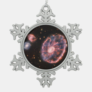 Cartwheel Galaxy JWST James Webb Space Telescope Snowflake Pewter Christmas Ornament