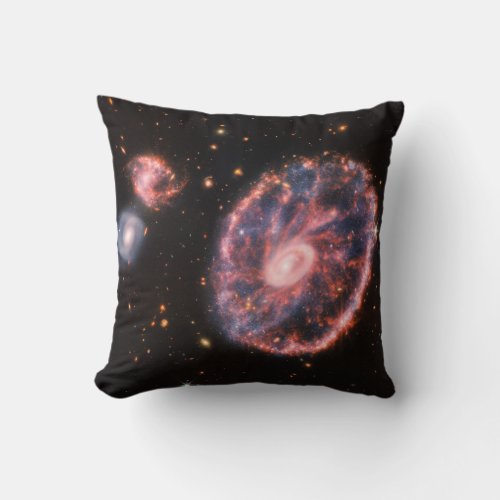 Cartwheel Galaxy JWST James Webb Space Telescope Throw Pillow