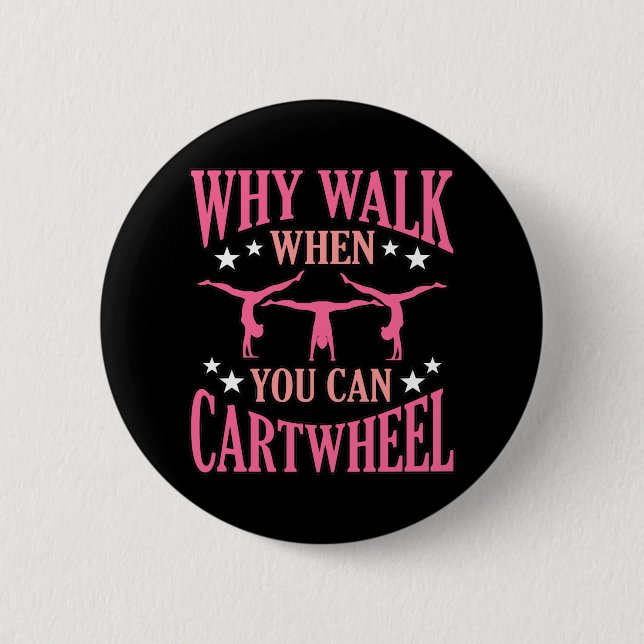Cartwheel Gymnastics Gymnast Gymnastic Sports Love Button (Front)