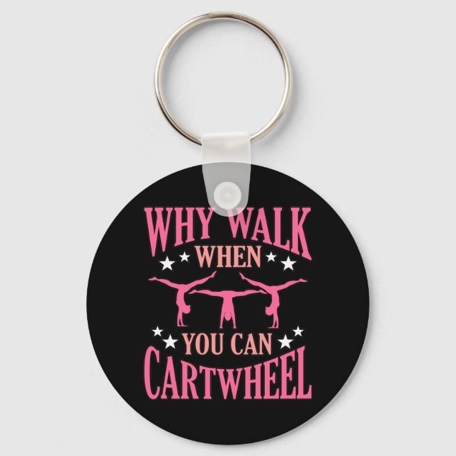 Cartwheel Gymnastics Gymnast Gymnastic Sports Love Keychain (Front)