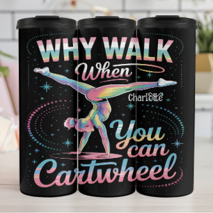 Cartwheel Joy: Gymnastics, Rainbow, Energy Thermal Tumbler