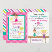 Cartwheels & Cupcakes Gymnastics Party Invitation (Front/Back)