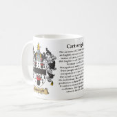 Cartwright Family Coat of Arms (Crest) including t Coffee Mug (Front Left)