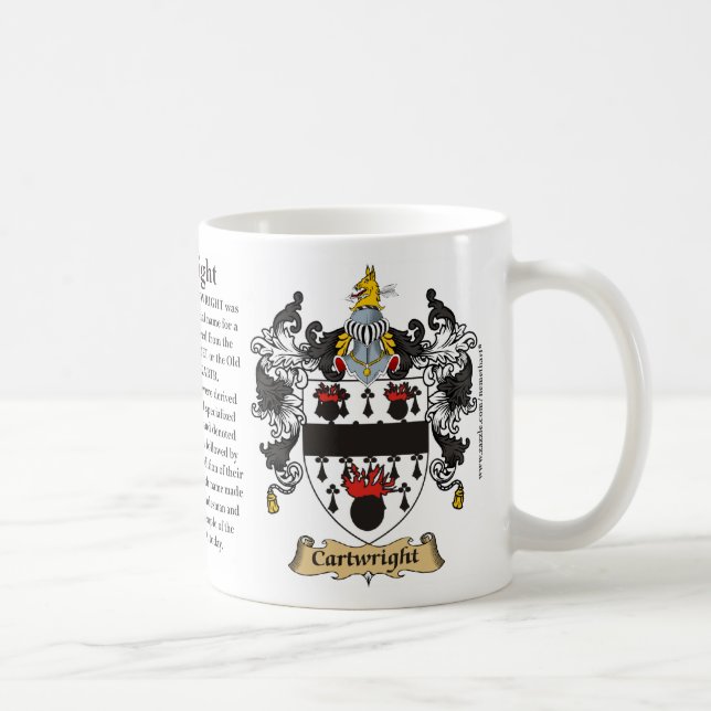 Cartwright Family Coat of Arms (Crest) including t Coffee Mug (Right)