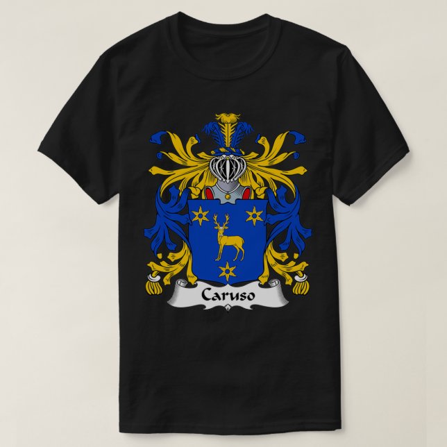 Caruso Coat of Arms Family Crest  T-Shirt (Design Front)