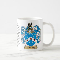 Caruso, the Origin, the Meaning and the Crest Coffee Mug