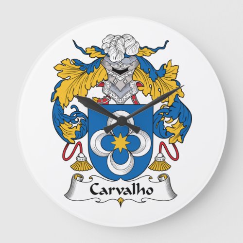 Carvalho Family Crest Large Clock