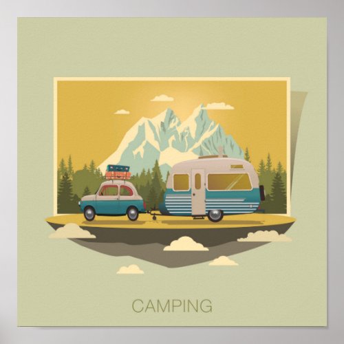 Carvan Camping Poster