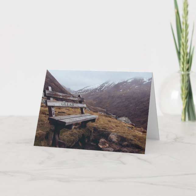 Carve Your Initials on This Bench | Romantic Card (Front)