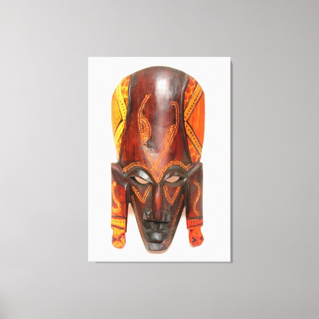 carved african mask wrapped canvas print (Front)