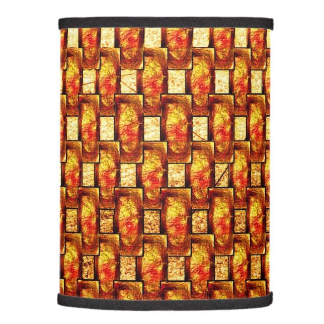 Carved and stained orange brown plates lamp shade (Right)