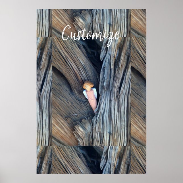Carved angel in tree Thunder Cove Poster (Front)