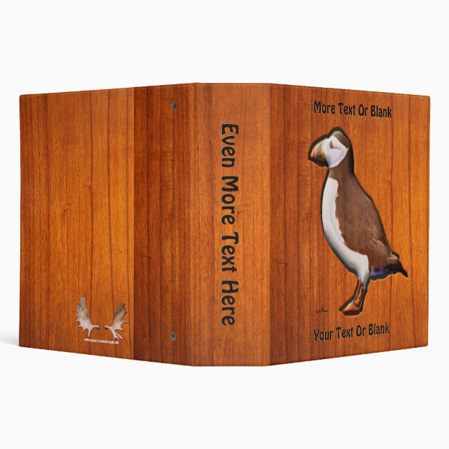 Carved Atlantic Puffin 3 Ring Binder (Background)