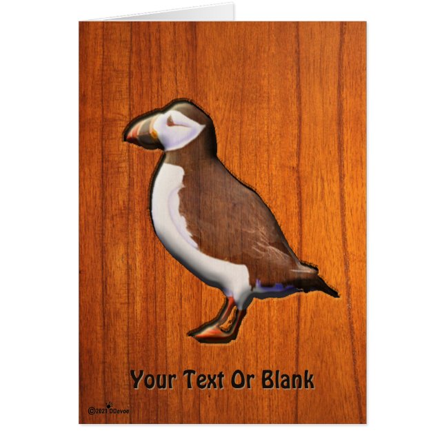 Carved Atlantic Puffin Cards (Front)