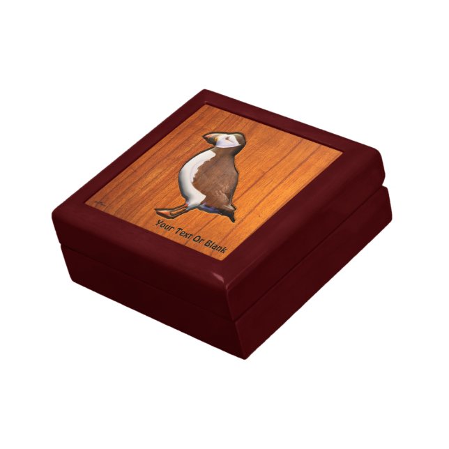 Carved Atlantic Puffin Gift Box (Side)