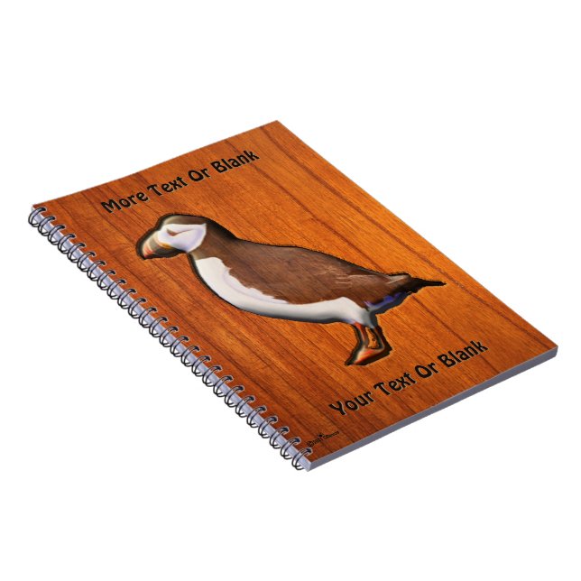 Carved Atlantic Puffin Notebook (Right Side)