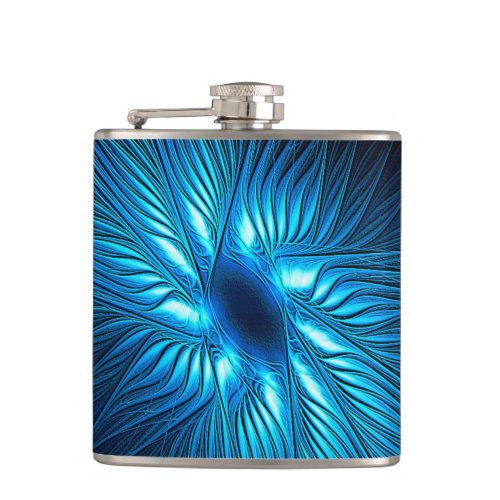 Carved Blue Star Flask