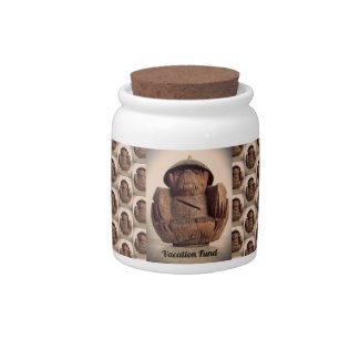 Carved Coconut Monkey Bank Rotro Kitsch